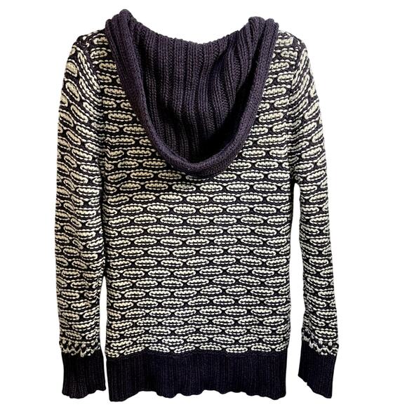 Old Navy Pullover Hooded Sweater Women L Chunky Knit Heavyweight V Neck Cozy Y2K - Picture 2 of 9